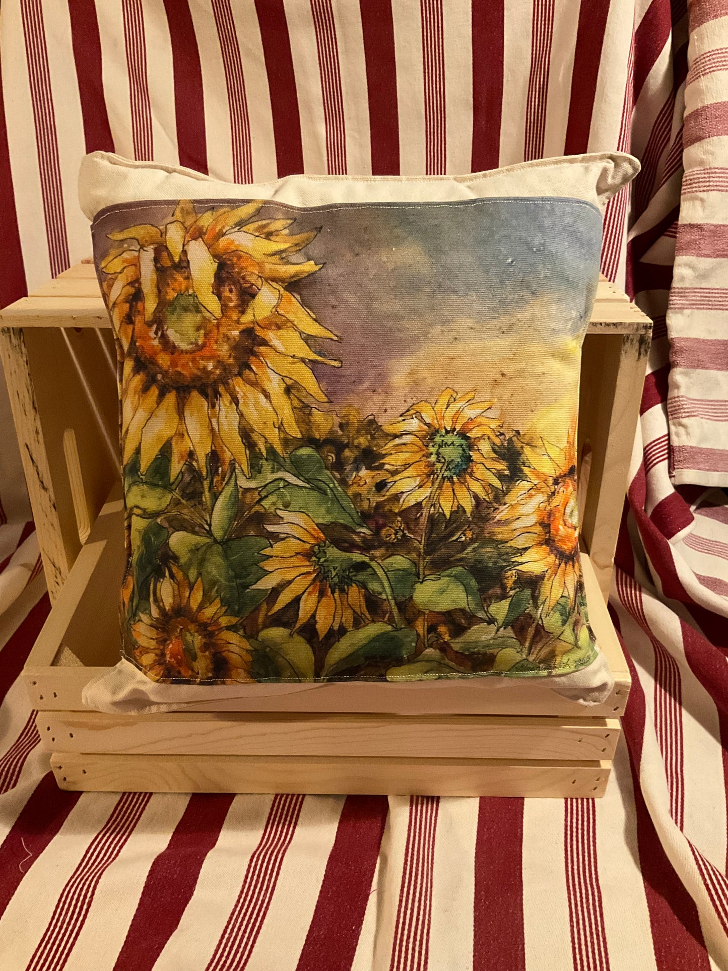 Original artwork Canvas pillow 14”x14”